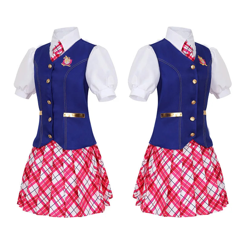 Déguisement d'écolière Barbie avec gilet et jupe à carreaux pour Halloween