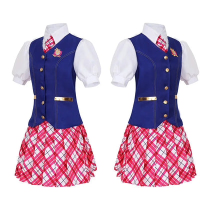 Déguisement d'écolière Barbie avec gilet et jupe à carreaux pour Halloween
