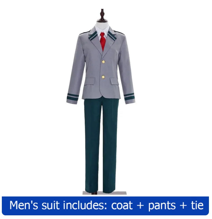 Costume de cosplay Mon Héros Académie – Ensemble uniforme scolaire avec veste, chemise, cravate, jupe ou pantalon