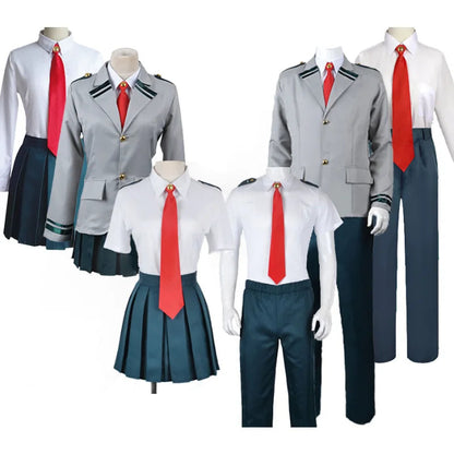 Costume de cosplay Mon Héros Académie – Ensemble uniforme scolaire avec veste, chemise, cravate, jupe ou pantalon