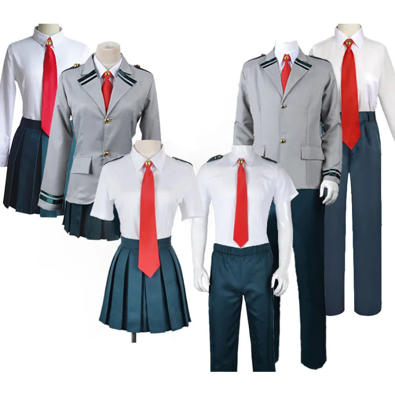 Costume de cosplay Mon Héros Académie – Ensemble uniforme scolaire avec veste, chemise, cravate, jupe ou pantalon