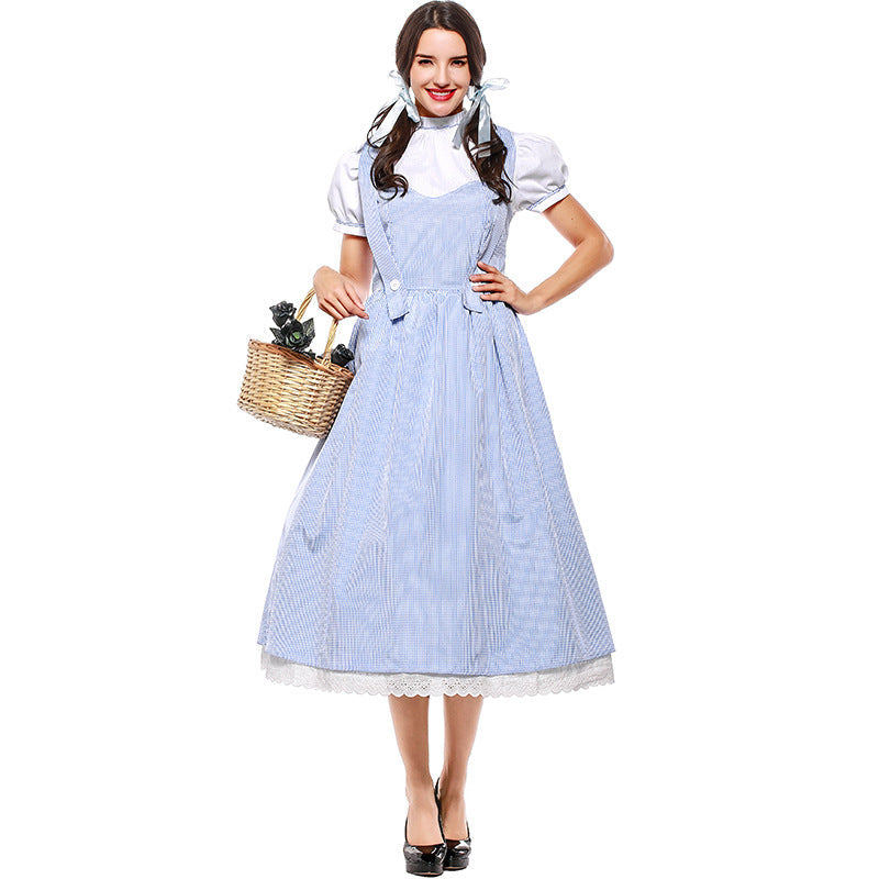 Costume de robe en vichy bleu de Dorothy pour Halloween et déguisement – Tenue d'époque authentique