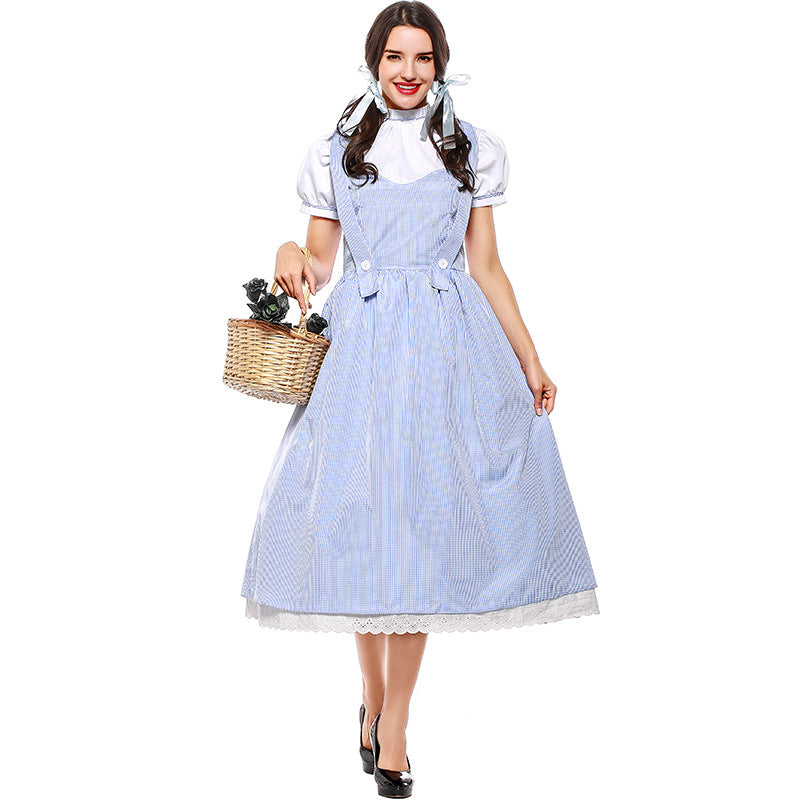 Costume de robe en vichy bleu de Dorothy pour Halloween et déguisement – Tenue d'époque authentique