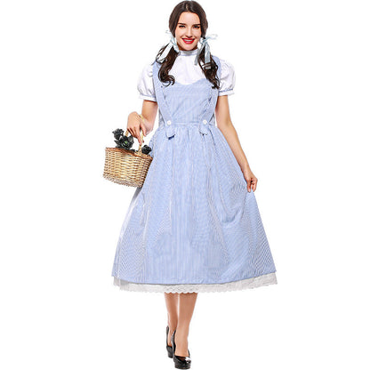 Costume de robe en vichy bleu de Dorothy pour Halloween et déguisement – Tenue d'époque authentique