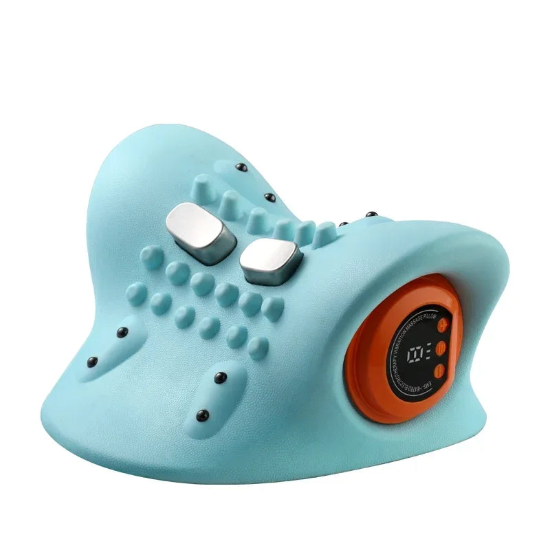 Coussin de massage cervical avec chauffage – Ergonomique, portable, réglages personnalisables pour la détente à la maison ou au bureau
