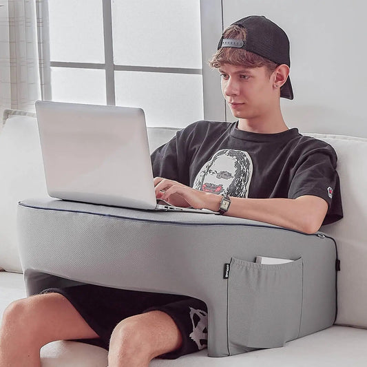 Ergonomic Office Chair Cushion in Memory Foam – Comfortable Support for Telecommuting and Gaming, Gray, 40x30 cm