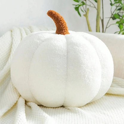 Coussin en forme de citrouille en sherpa et boucle – Décoration d'automne et d'Halloween pour enfants