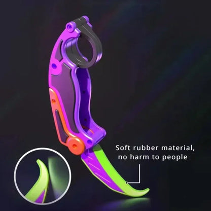 Couteau papillon imprimé en 3D à action gravitationnelle – Jouet anti-stress en plastique ABS aux couleurs néon