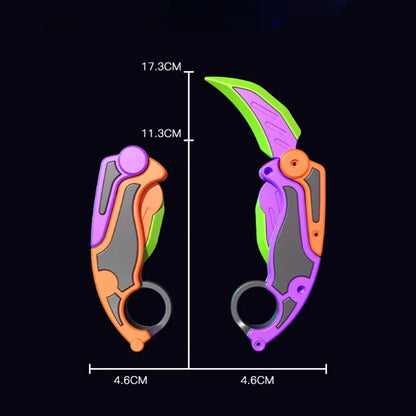 Couteau papillon imprimé en 3D à action gravitationnelle – Jouet anti-stress en plastique ABS aux couleurs néon