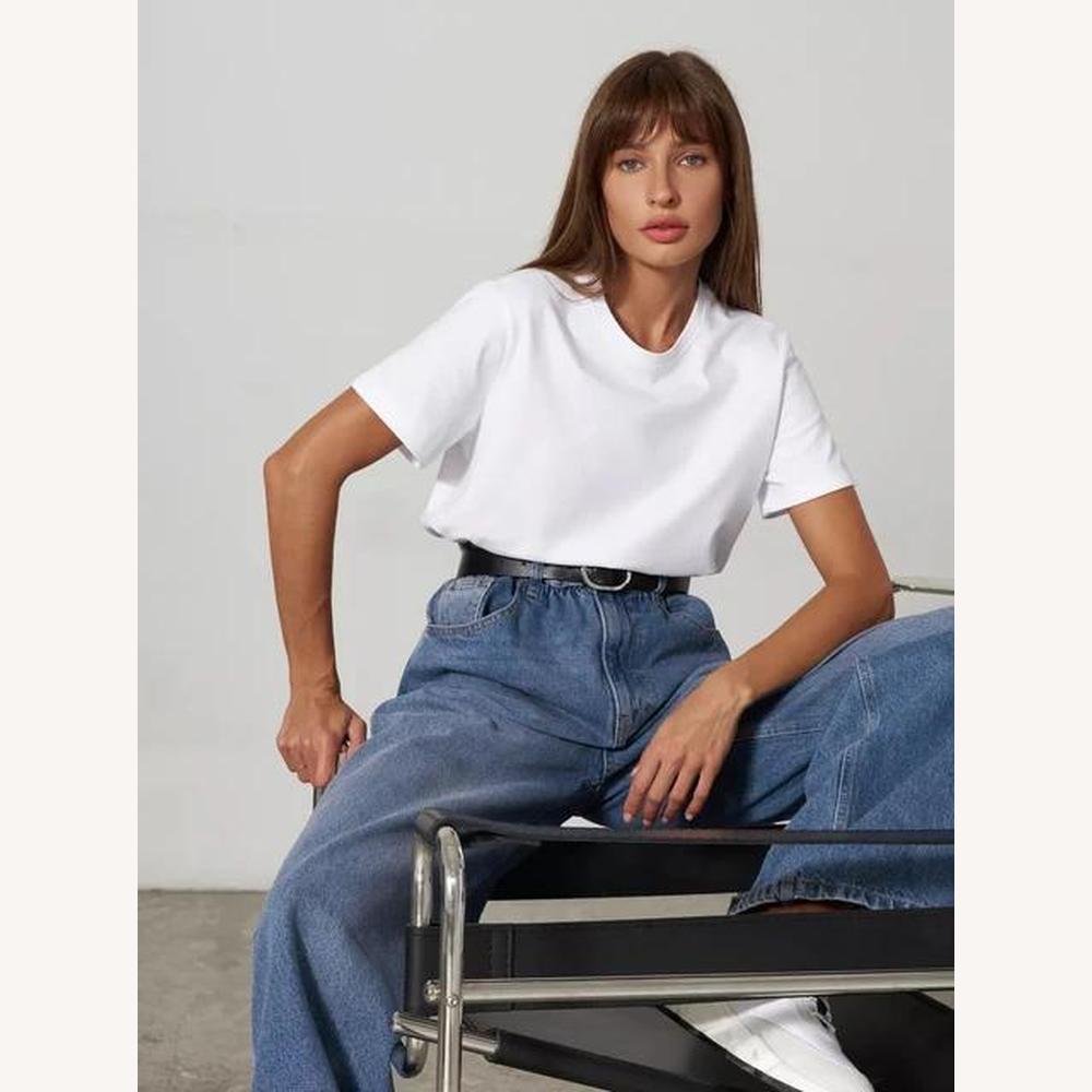 T-shirt pour homme en coton doux – Col rond, coupe droite, idéal pour un look décontracté et professionnel