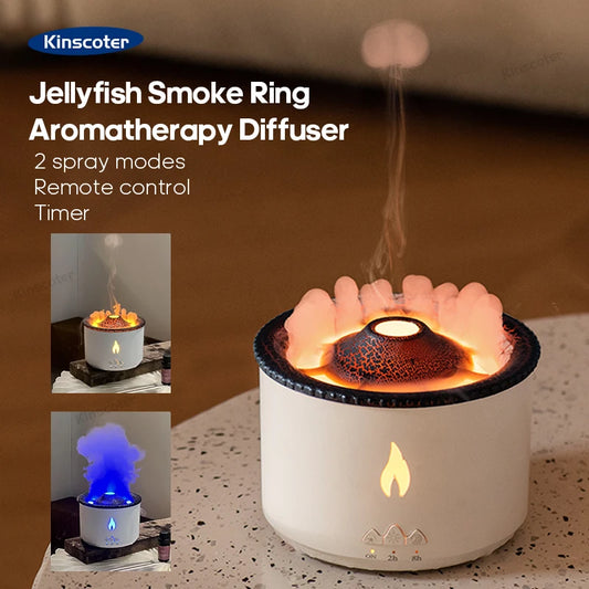 Creative Jellyfish Aroma Diffuser – 360ml Electric Diffuser for Essential Oils with Smoke Ring Effect for Home Fragrance and Relaxation