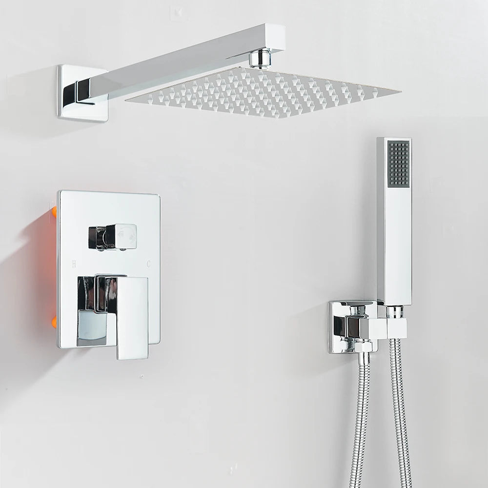 Crisp Shower Faucet System | 2-Way Rainfall Mixer with Hand Sprayer