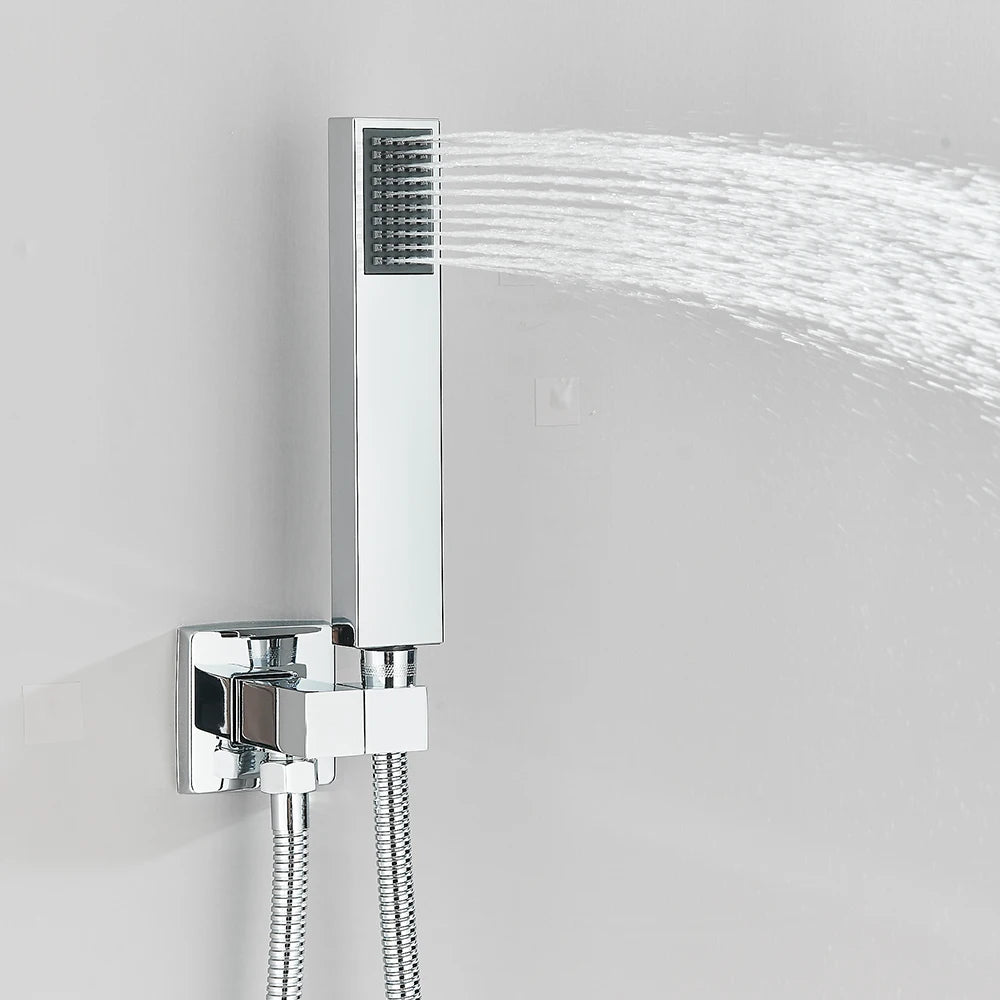 Crisp Shower Faucet System | 2-Way Rainfall Mixer with Hand Sprayer
