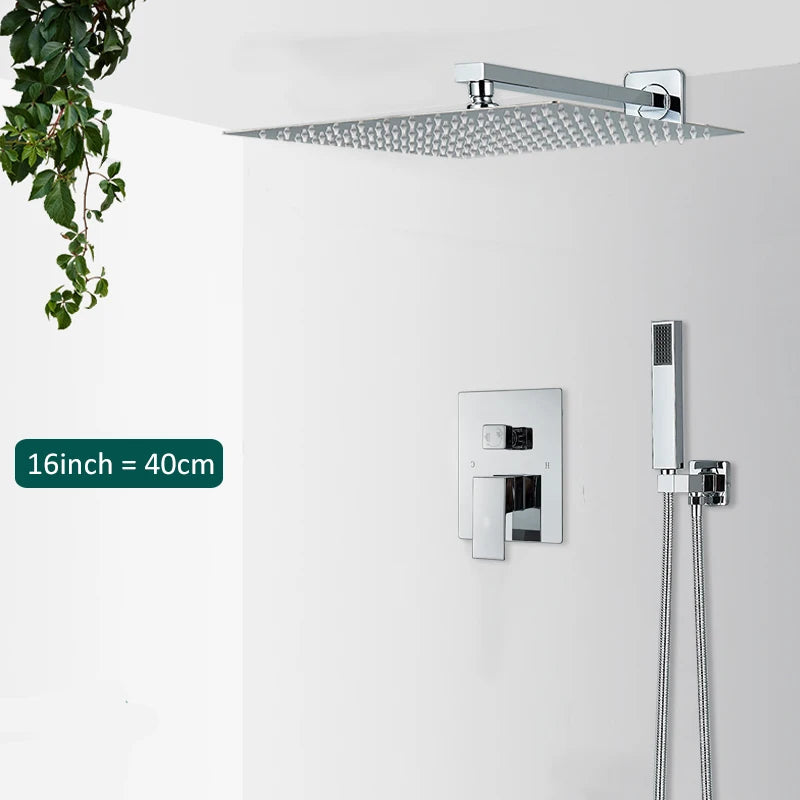 Crisp Shower Faucet System | 2-Way Rainfall Mixer with Hand Sprayer