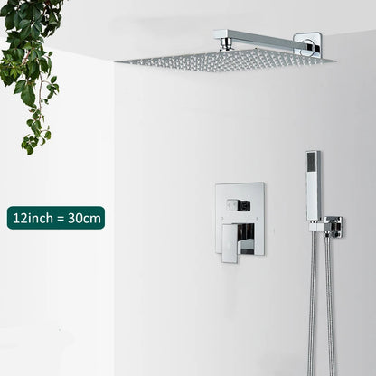 Crisp Shower Faucet System | 2-Way Rainfall Mixer with Hand Sprayer