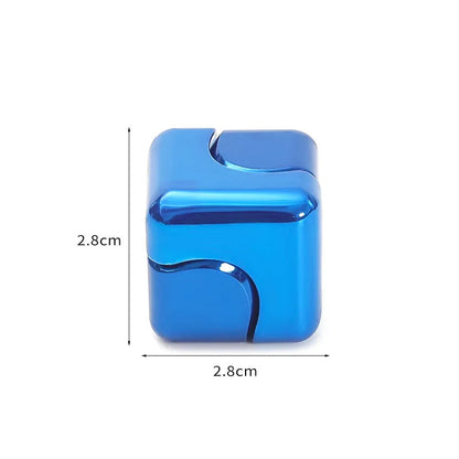 Cube métallique compact tourniquet à doigts – Jouet anti-stress idéal pour adultes et adolescents, soulagement de l'anxiété, portable