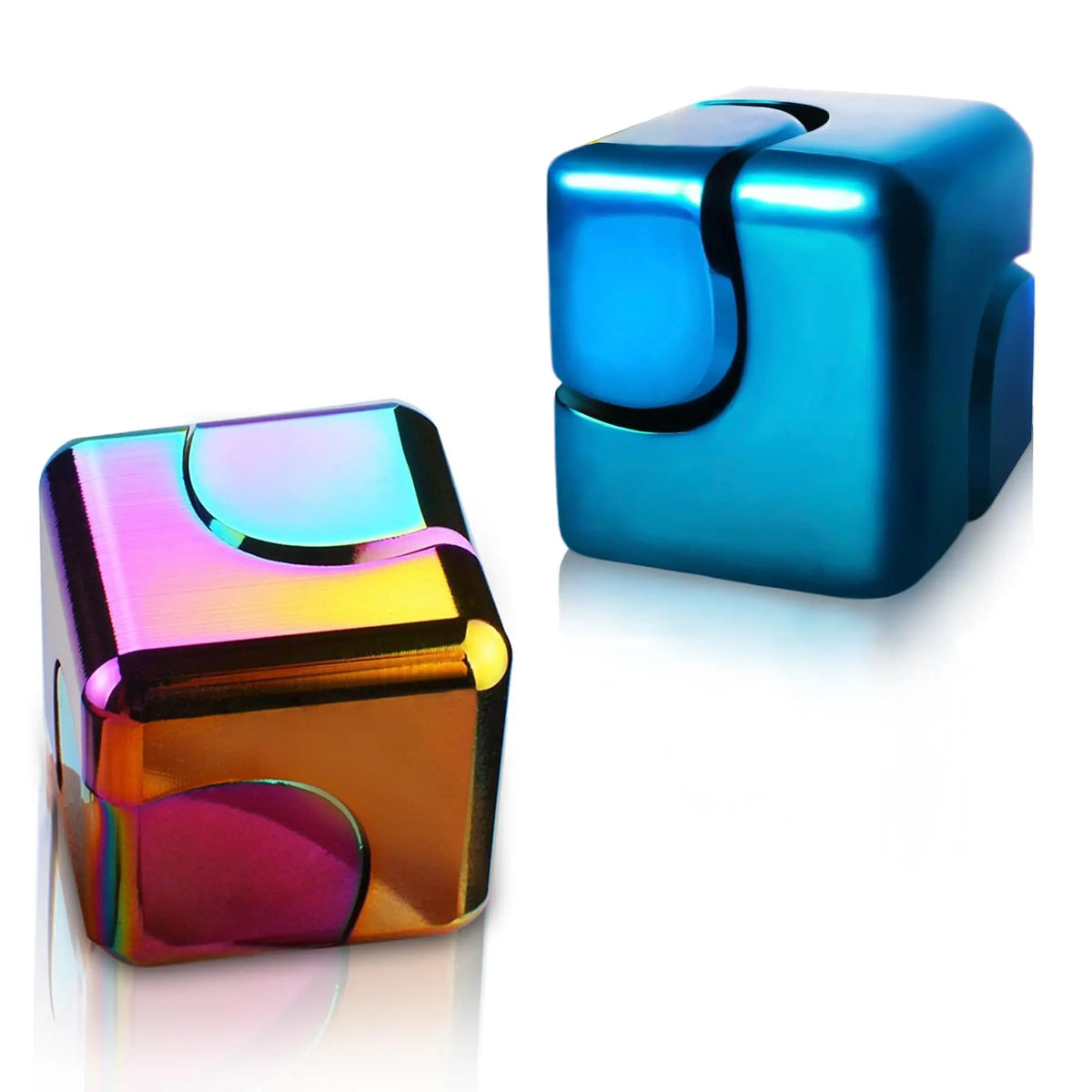 Cube métallique compact tourniquet à doigts – Jouet anti-stress idéal pour adultes et adolescents, soulagement de l'anxiété, portable