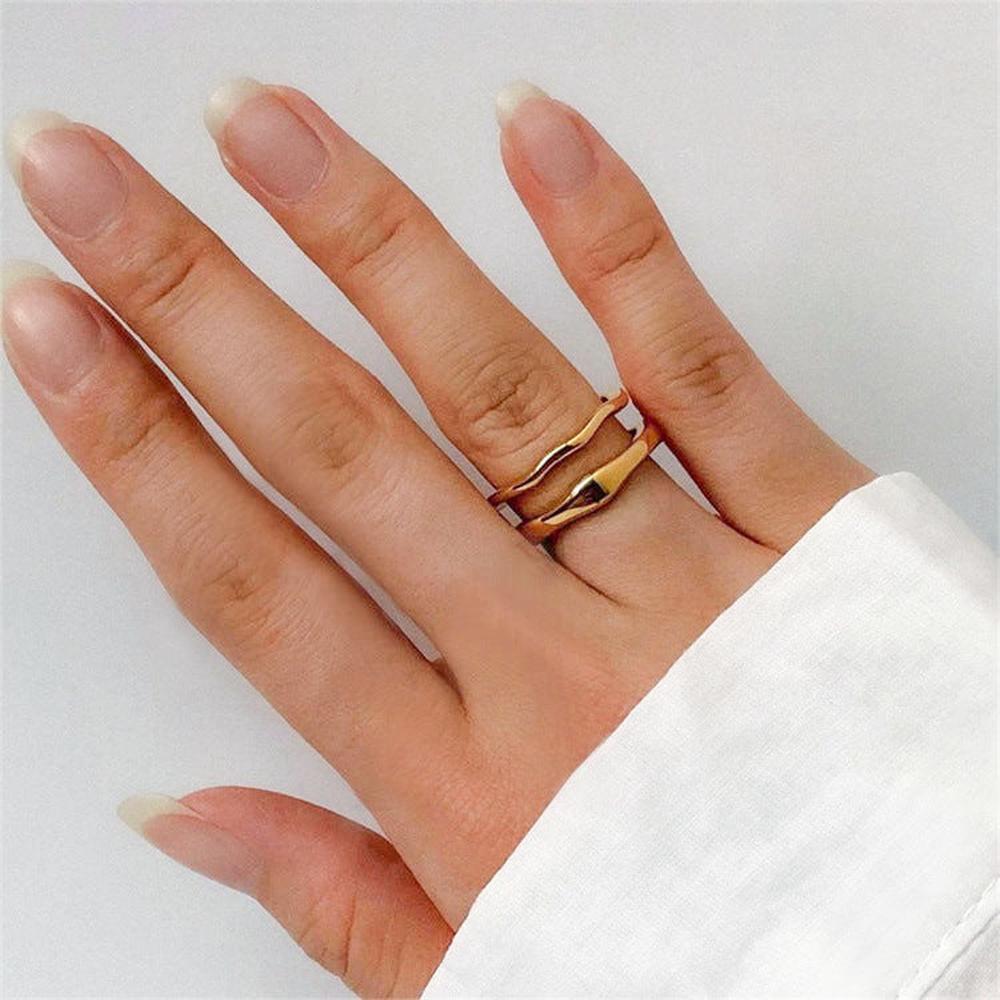 Bague pour femme plaquée or taille 49 mm 52 mm 54 mm acier inoxydable