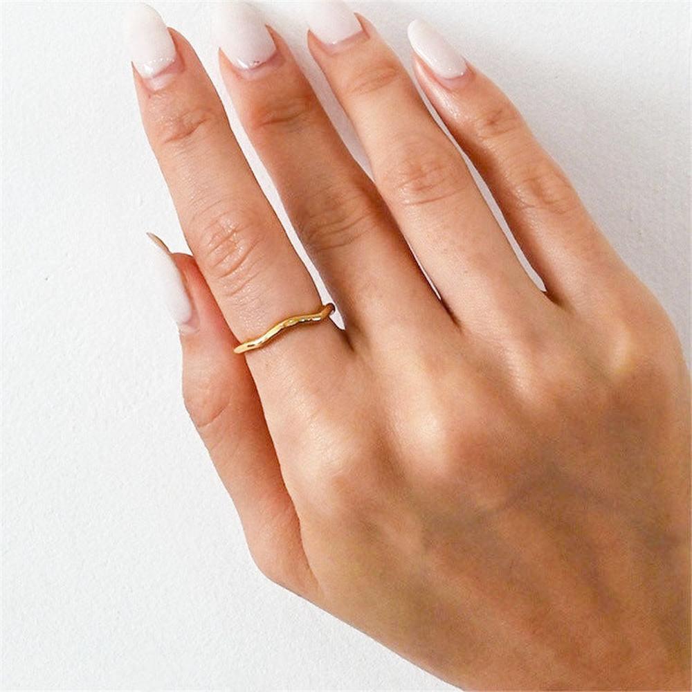 Bague pour femme plaquée or taille 49 mm 52 mm 54 mm acier inoxydable