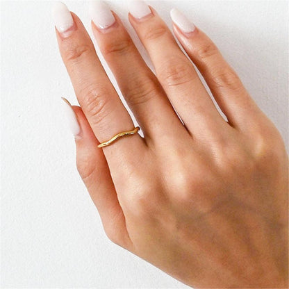 Bague pour femme plaquée or taille 49 mm 52 mm 54 mm acier inoxydable