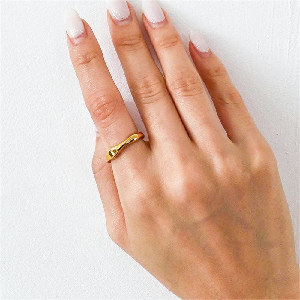 Bague pour femme plaquée or taille 49 mm 52 mm 54 mm acier inoxydable