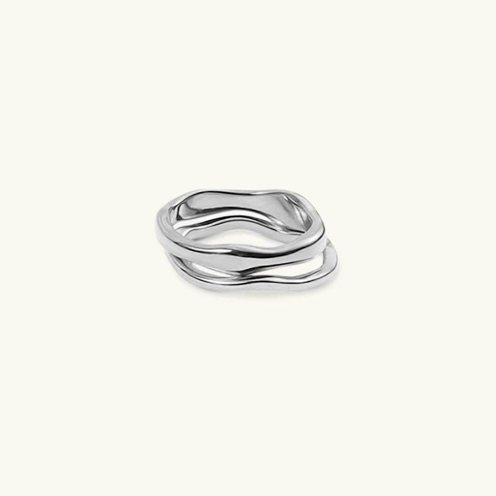 Bague pour femme plaquée or taille 49 mm 52 mm 54 mm acier inoxydable