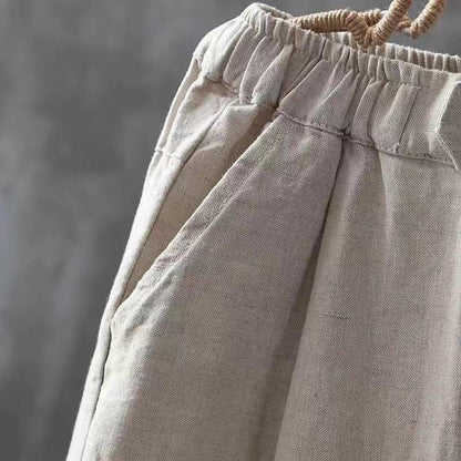 Pantalon fluide en lin pour femme, coupe élégante et confortable – Pantalon léger pour un look décontracté
