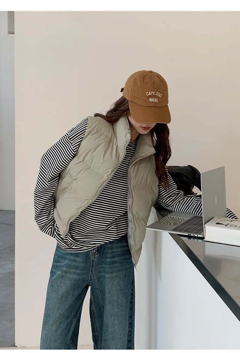 Dara Down Vest | Cropped Boxy, Lightweight Warmth