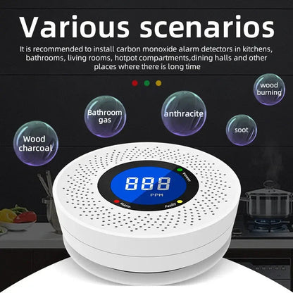 Carbon Monoxide Detector with Display Screen – CE Certified CO Alarm for Office and Home