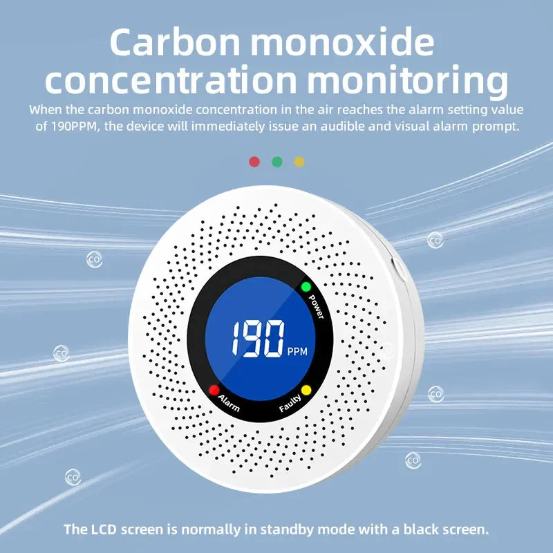 Carbon Monoxide Detector with Display Screen – CE Certified CO Alarm for Office and Home