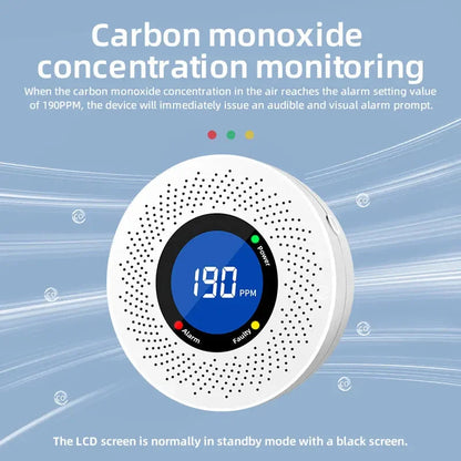 Carbon Monoxide Detector with Display Screen – CE Certified CO Alarm for Office and Home