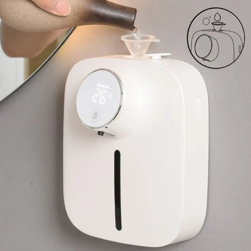 Distributeur de savon mural automatique avec capteur infrarouge – Rechargeable par USB et design sans contact