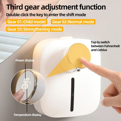 Distributeur de savon mural automatique avec capteur infrarouge – Rechargeable par USB et design sans contact