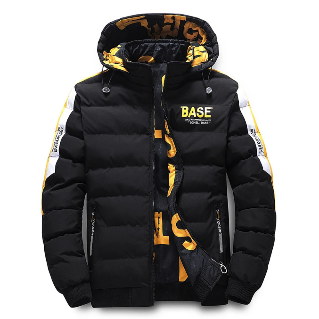 Veste matelassée isolante pour homme avec capuche et poches zippées - Style contemporain pour l'hiver