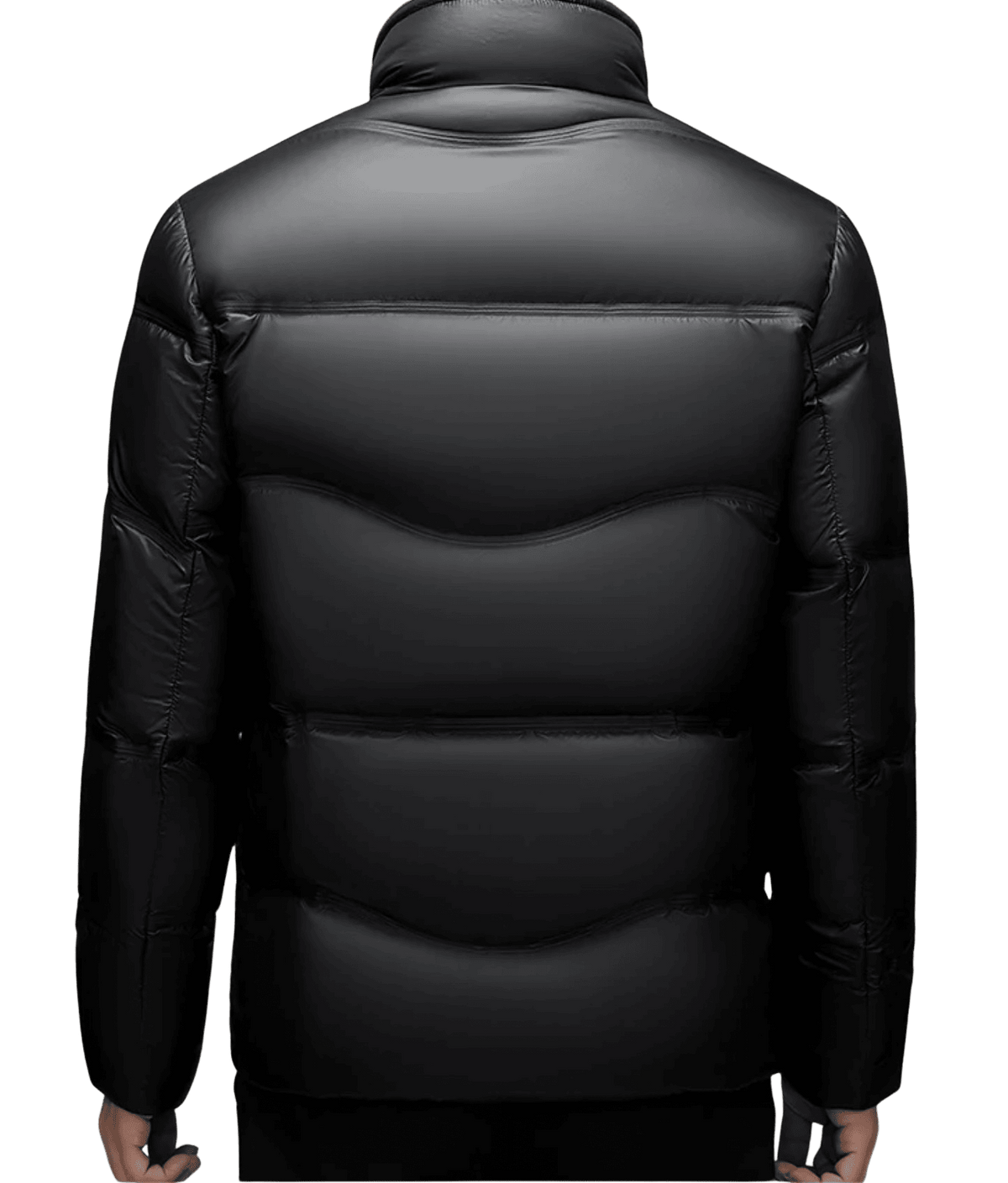 Veste matelassée isolante pour homme avec col montant et capuche réglable – Manteau d'hiver imperméable, poches zippées