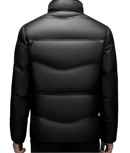Veste matelassée isolante pour homme avec col montant et capuche réglable – Manteau d'hiver imperméable, poches zippées