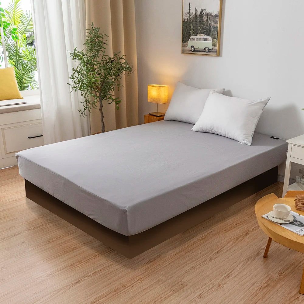 Drap-housse en coton 100 % avec conductivité argentée pour mise à la terre – Confort optimal, adapté aux lits king, queen et simple