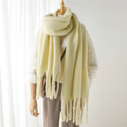 Écharpe Femme Surdimensionnée en Peluche avec Franges – Douce et Élégante pour l'Hiver, Confort et Style 13