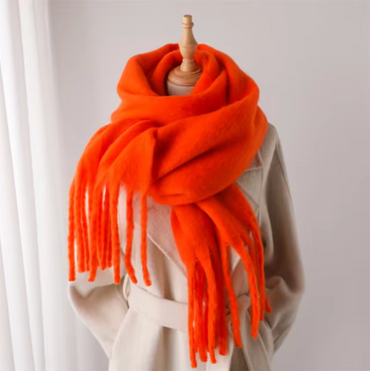 Écharpe d'Hiver Surdimensionnée en Tissu Doux avec Franges - Accessoire Polyvalent 15