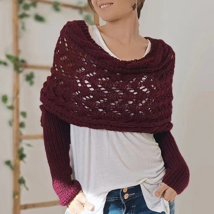 Écharpe en Tricot Ajourée pour Femme - Longue et Rectangulaire, Idéale pour l'Hiver 13
