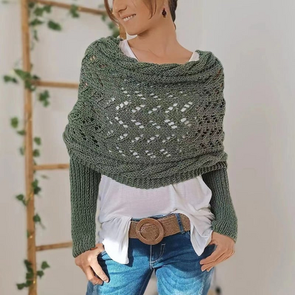 Écharpe en Tricot Ajourée pour Femme - Longue et Rectangulaire, Idéale pour l'Hiver 16