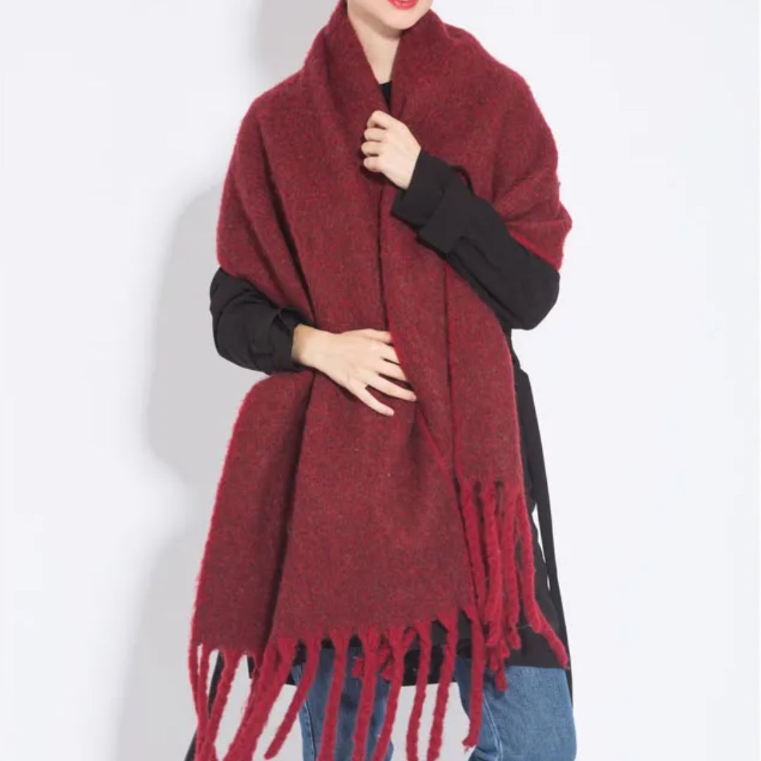 Écharpe surdimensionnée en laine douce avec franges – Accessoire d'hiver élégant 11