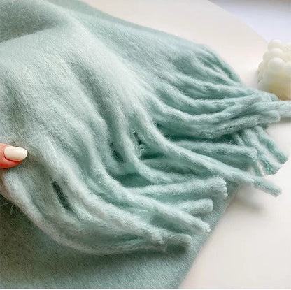 Écharpe surdimensionnée en laine douce avec franges – Accessoire d'hiver élégant 12
