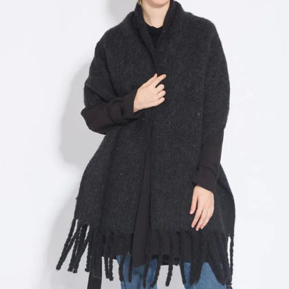 Écharpe surdimensionnée en laine douce avec franges – Accessoire d'hiver élégant 15