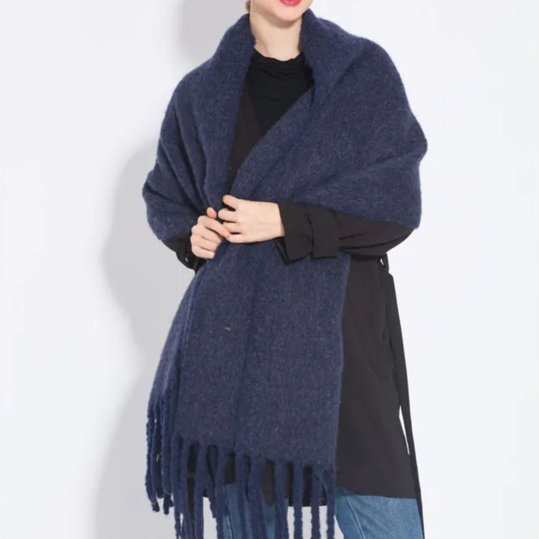 Écharpe surdimensionnée en laine douce avec franges – Accessoire d'hiver élégant 1