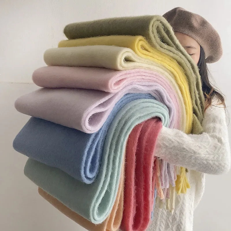 Écharpe surdimensionnée en laine douce avec franges – Accessoire d'hiver élégant 4