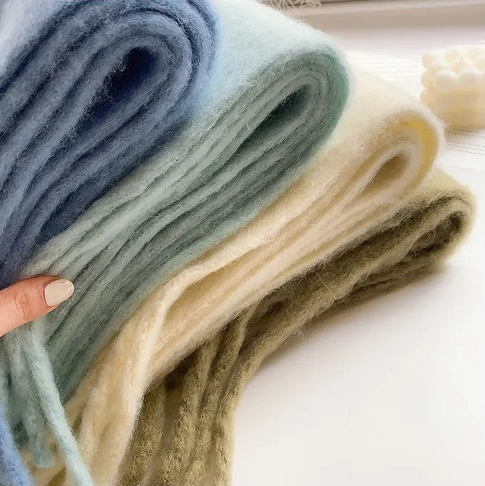 Écharpe surdimensionnée en laine douce avec franges – Accessoire d'hiver élégant 5