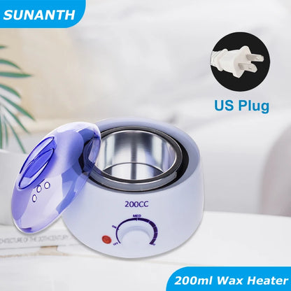 Chauffe-cire électrique pour épilation – Appareil à cire à chauffage rapide avec capacité de 200ML/500ML, conception durable en ABS et acier inoxydable