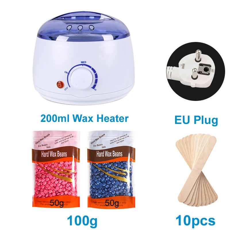 Chauffe-cire électrique pour épilation – Appareil à cire à chauffage rapide avec capacité de 200ML/500ML, conception durable en ABS et acier inoxydable