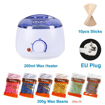 Chauffe-cire électrique pour épilation – Appareil à cire à chauffage rapide avec capacité de 200ML/500ML, conception durable en ABS et acier inoxydable